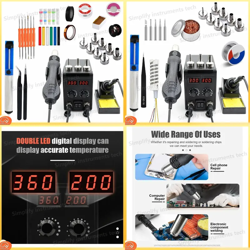 2 In 1 Soldering Rework Station 750W - 8586D はんだ付けステーション 2 in 1 750W