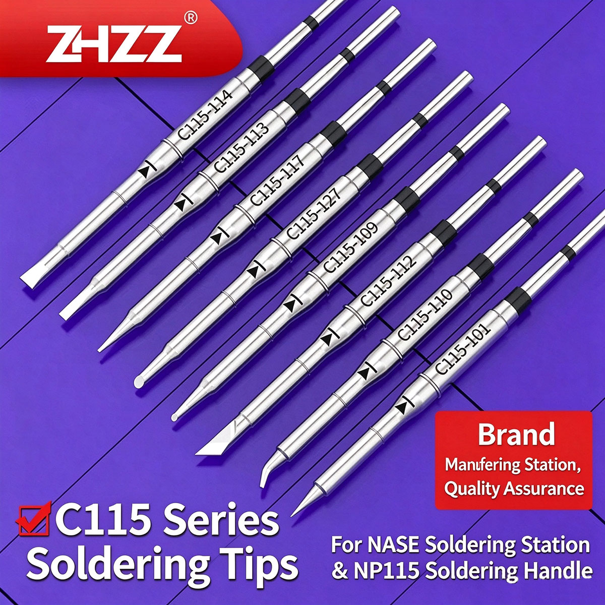 C115 Nano Soldering Iron Station - C115 はんだごて先端部 C115-113 107 120 105